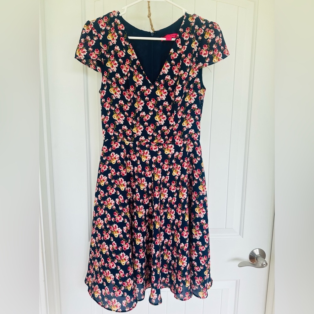 Betsy Johnson Fit and Flare Navy Blue Dress-Size 4